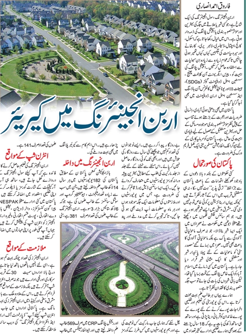 Career in Urban Engineering, Scope, Nature of Work, Jobs (Urdu & English)