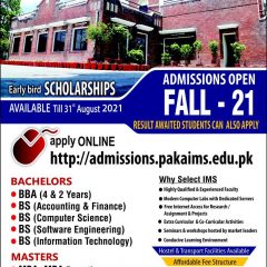 Institute of Management Sciences Pak Aims Admission 2021