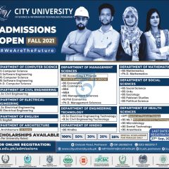 City University Peshawar CUSIT Admission 2021, Last Date, Form. Merit List