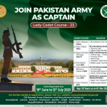 Join Pak Army As Captain Through Lady Cadet Course (LCC-23) 2023