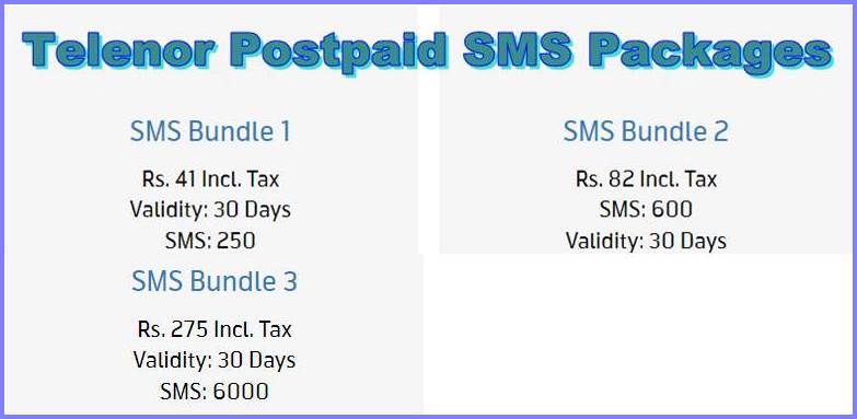 Telenor SMS Packages Postpaid